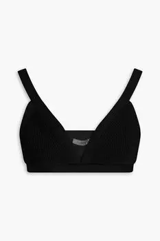Верх бюстгальтера ребристой вязки ZIMMERMANN, черный