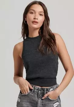 Верх CREW NECK Superdry, темно-угольный мергель