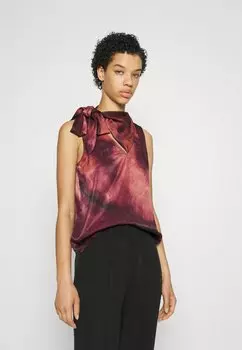 Верх DKNY БЛУЗКА С ЗАВЯЗКОЙ, цвет bricklane multi