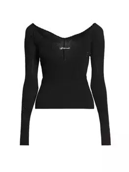 Верх фурнитуры с логотипом Pralu Jacquemus, черный