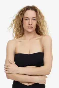 Верх купальника-бандо с мягкой подкладкой H&M, черный