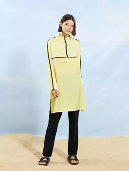 Верх купальника хиджаба с прямым воротником-стойкой и длинным рукавом для женщин LCW Dream