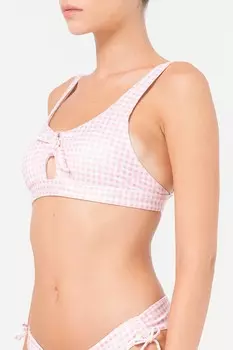 Верх купальника Seychelles в клетку Hunkemoller, белый