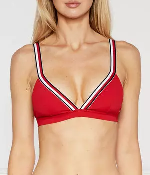 Верх купальника Tommy Hilfiger с полосками, красный