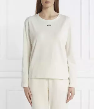 Верх пижамы Boss Regular Fit с логотипом, экрю