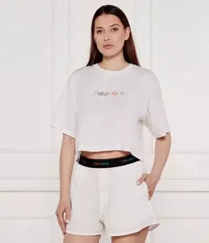 Верх пижамы Cropped fit Calvin Klein Underwear, белый