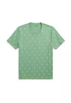 Верх пижамы хлопок Polo Ralph Lauren, зеленый