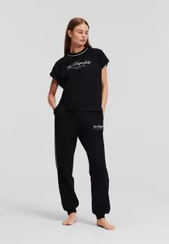 Верх пижамы HOTEL KARL CAP SLEEVE T-SHIRT KARL LAGERFELD, черный
