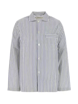 Верх пижамы из полосатого поплина TEKLA, синий