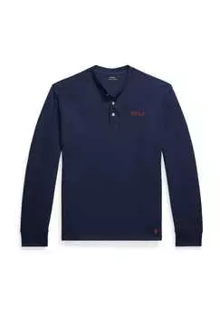 Верх пижамы из вафельной ткани с вырезом хенли Polo Ralph Lauren, синий