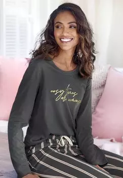 Верх пижамы LASCANA, антрацит