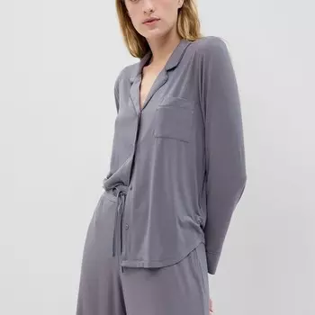 Верх пижамы с контрастной окантовкой Gap, серый