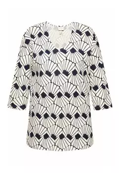 Верх пижамы SEASHELL PRINT 3/4 SLEEVE Ulla Popken, белый