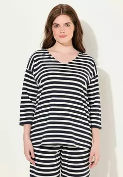 Верх пижамы STRIPED 3/4 SLEEVE Ulla Popken, темно-синий