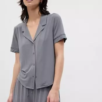 Верх пижамы в стиле рубашки Gap, серый