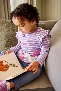 Верх с аппликацией и оборкой Jojo Maman Bb, фиолетовый