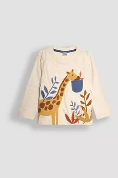 Верх с аппликационным карманом Jojo Maman Bb, серый