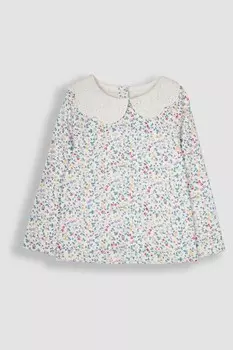 Верх с цветочным шитьем и воротником Jojo Maman Bb, бежевый