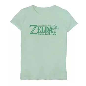 Верх с логотипом Nintendo Legend Of Zelda Link's Awakening для девочек 6–16 лет Licensed Character, светло-зеленый