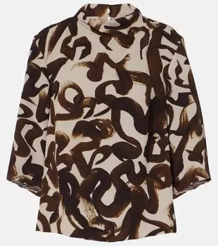 Верх с принтом Dries Van Noten, коричневый