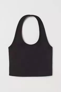 Верх с застежкой на шею H&amp;M, черный