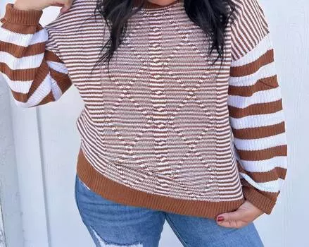 Верх свитера High Standards Stripe в коричневом цвете dear lover