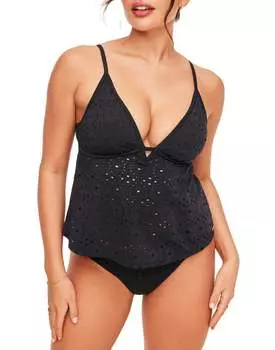 Верх танкини для купальников Bailee для женщин Adore Me, угольно-черный