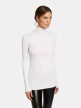 Верх в рубчик из вискозы, длинные рукава Wolford, белый