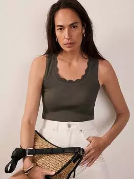 Верх жилета с отделкой из гребешка Mint Velvet, хаки