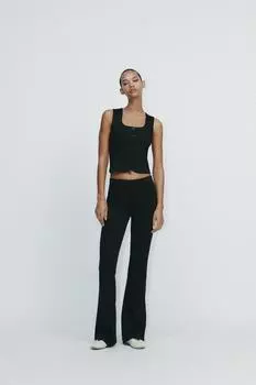 Верх жилета с замком ZARA, черный