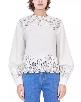 Верха с ажурной вышивкой Wendlyn SIMKHAI, слоновая кость/кремовый