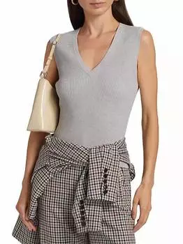 Верхний пуловер без рукавов Sid в серебристом цвете Veronica Beard, серебряный