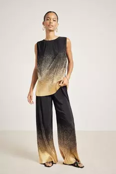 Верхняя часть плиссе с фольгой Ombre River Island, черный