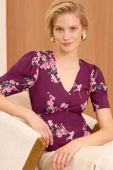 Верхняя часть с принтом Love & Roses, красный