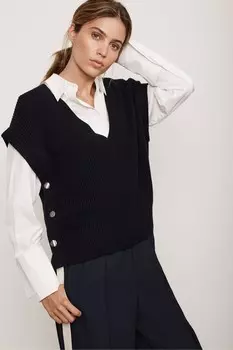 Верхняя часть жилета табарда из хлопка без рукавов Mint Velvet, синий