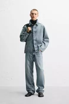 Верхняя джинсовая рубашка ZARA, синий