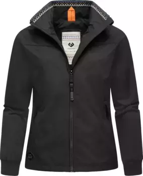 Верхняя куртка Ragwear "Апола", без капюшона, стильная женская переходная куртка с высоким воротником, черный