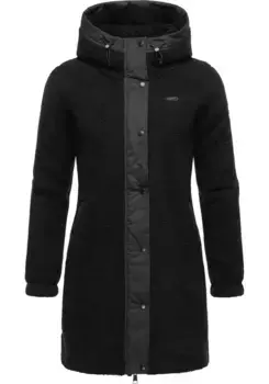 Верхняя куртка Ragwear "Cousy" с капюшоном, пушистая переходная куртка с плюшевым мехом и капюшоном, черный