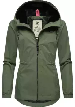 Верхняя куртка Ragwear "Данка" с капюшоном, стильная переходная куртка с большим капюшоном, зеленый
