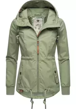 Верхняя куртка Ragwear "Данка" с капюшоном, стильная переходная куртка с большим капюшоном, зеленый