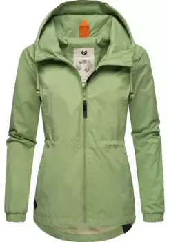 Верхняя куртка Ragwear "Данка" с капюшоном, стильная переходная куртка с большим капюшоном, зеленый