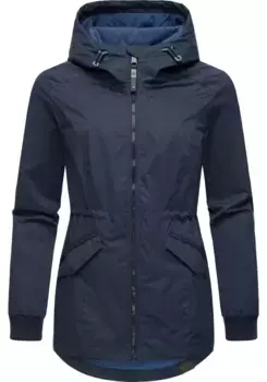 Верхняя куртка Ragwear "Dowey A", с капюшоном, стильная женская переходная куртка с кулиской на талии, цвет морской волны