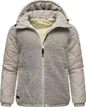 Верхняя куртка Ragwear "Leeloo", с капюшоном, женская переходная куртка из искусственного меха тедди со стегаными рукавами, цвет Bone