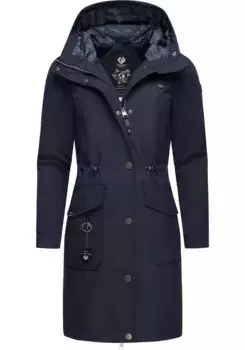 Верхняя куртка Ragwear "Summer Reloved Remake" с капюшоном, модная переходная парка из переработанных материалов, синий