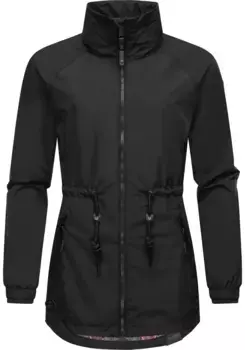 Верхняя куртка Ragwear "Tacy", без капюшона, непромокаемая женская переходная куртка с высоким воротником, черный