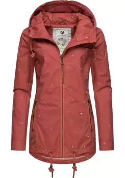 Верхняя куртка Ragwear "Зузка Ромашка", с капюшоном, стильная переходная куртка с принтом и капюшоном, розовый