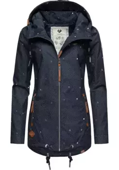 Верхняя куртка Ragwear "Зузка Ромашка", с капюшоном, стильная переходная куртка с принтом и капюшоном, синий