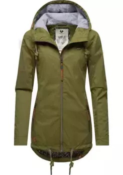 Верхняя куртка Ragwear "Зузка" с капюшоном, стильная переходная куртка с большим капюшоном, оливковый