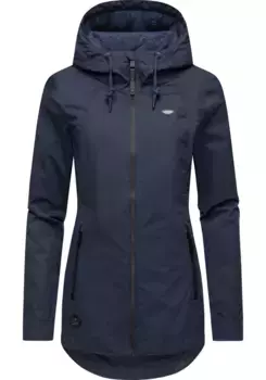 Верхняя куртка Ragwear "Зузка" с капюшоном, стильная переходная куртка с большим капюшоном, синий