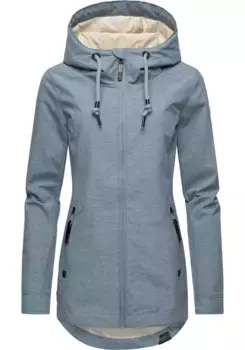 Верхняя куртка Ragwear "Зузка" с капюшоном, стильная переходная куртка с большим капюшоном, синий